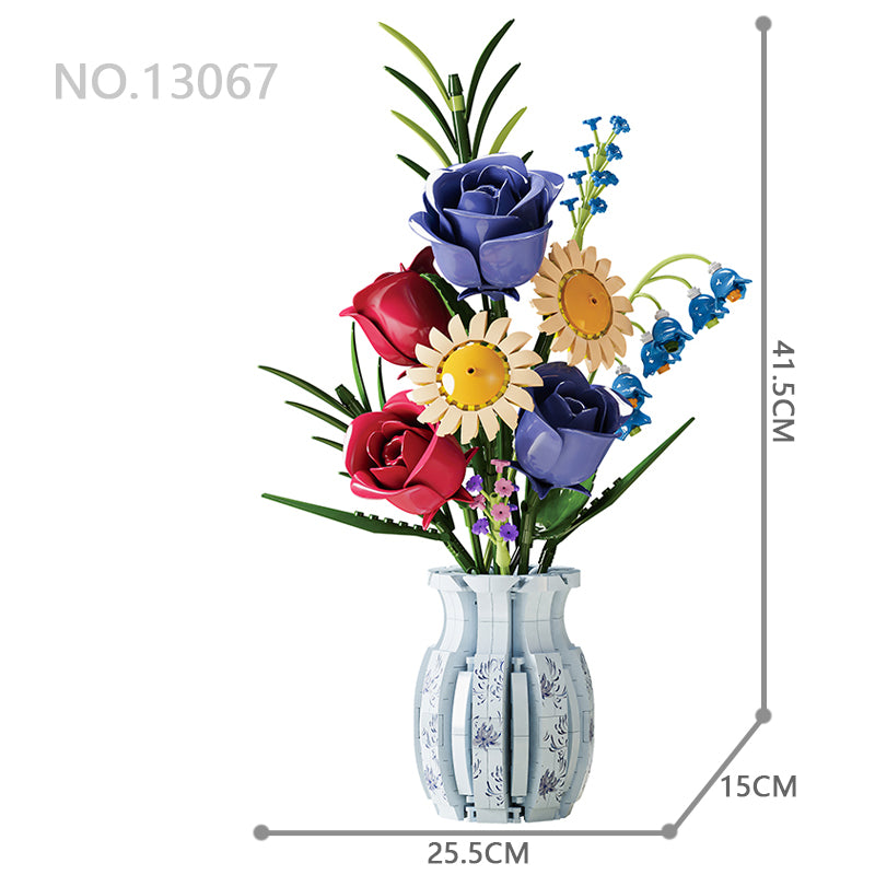 BloomBlock Flor Macetero Celeste