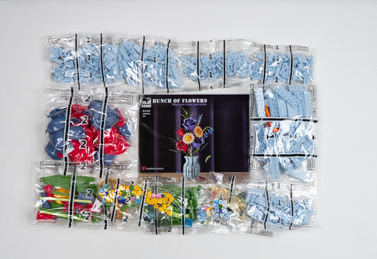 BloomBlock Flor Macetero Celeste set completo con caja