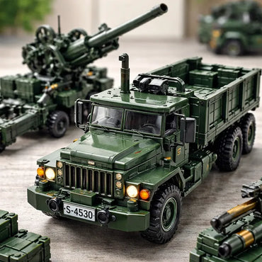 M35 2_-ton cargo truck AND M198 howitzer