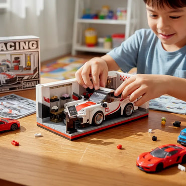 SpeedBlock Auto Blanco Garage - Bloques de construcción armables
