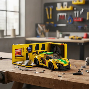 SpeedBlock Garage Auto Amarillo - Bloques de construcción armables