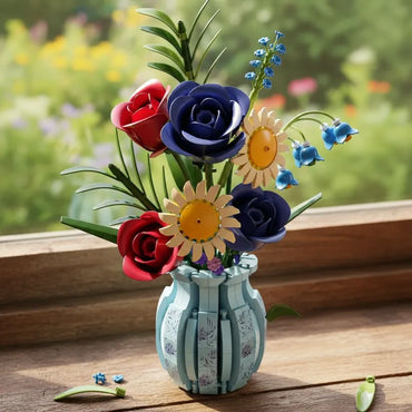 BloomBlock Flor Macetero Celeste