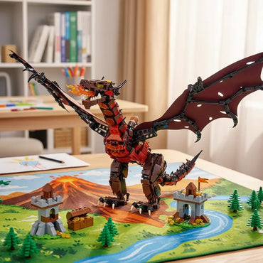 MythBlock Dragon Rojo - Bloques de construcción armables