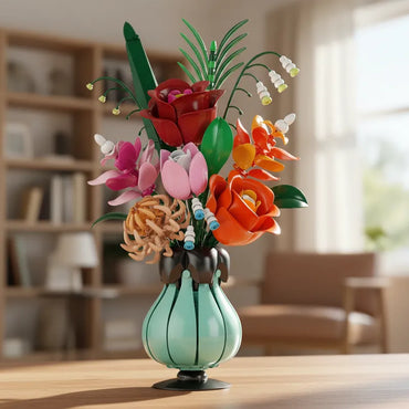 BloomBlock Flor Macetero Celeste II